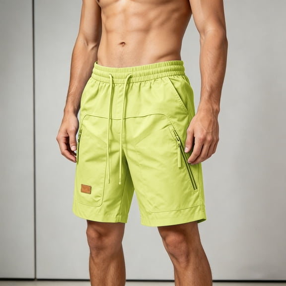 Aimik Mens Sporty Shorts Zippered Pockets Mens Plus Size Travel Shorts Summer Quick Dry Sport Shorts for Outdoor or Running