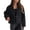 Black, variant on Women Woolen Jacket - Turn-down Collar Solid Color Single Button Closure Coat Loose Short Type Thermal Long Sleeved Commuting Dating Coat