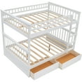 thumbnail image 5 of Bunk Bed with Storage Drawers, Wood Storage Bunk Bed Frame, Solid Wood bunks beds with Ladders and Two Storage Drawers, 5 of 7