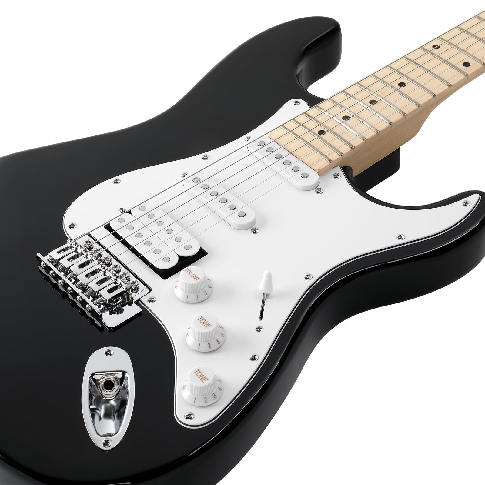 GST Stylish H-S-S Pickup Electric Guitar Kit with 20W AMP Bag Guitar Strap Black