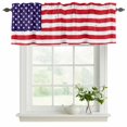 thumbnail image 2 of American Flag Valances for Windows, Retro Rustic Stars And Stripes US Flag Light Filtering Kitchen Curtains, Rod Pocket Window Valance Curtains for Living Room Bedroom, 42" W x 18" L, 2 Panels, 2 of 9