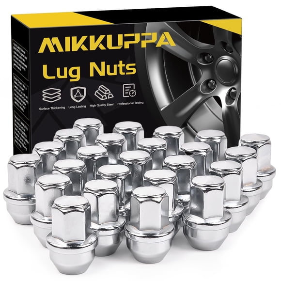 MIKKUPPA 24pcs M14x1.5 One-Piece Chrome OEM Factory Style Large Acorn Seat Lug Nuts Replacement for 2015-2024 Ford F-150 F150 Expedition Li