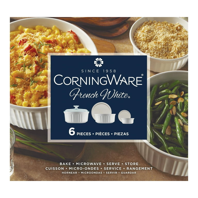 Corningware French White Bakeware Set, 6-piece Glass Corningware French White Bakeware Set, 6-piece Glass