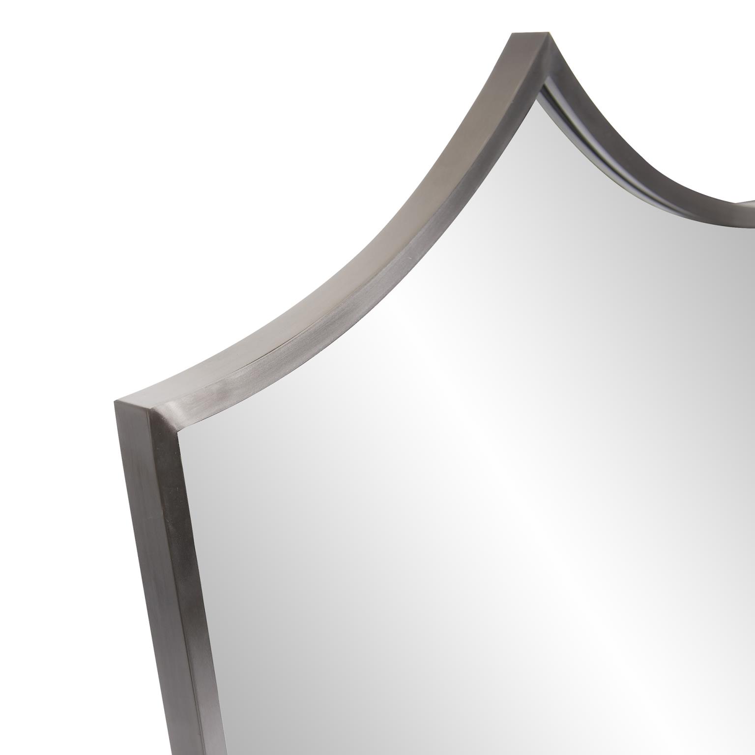 Tyler Dillon Stainless Steel Framed Shield Wall Mirror - 52"H x 24"W