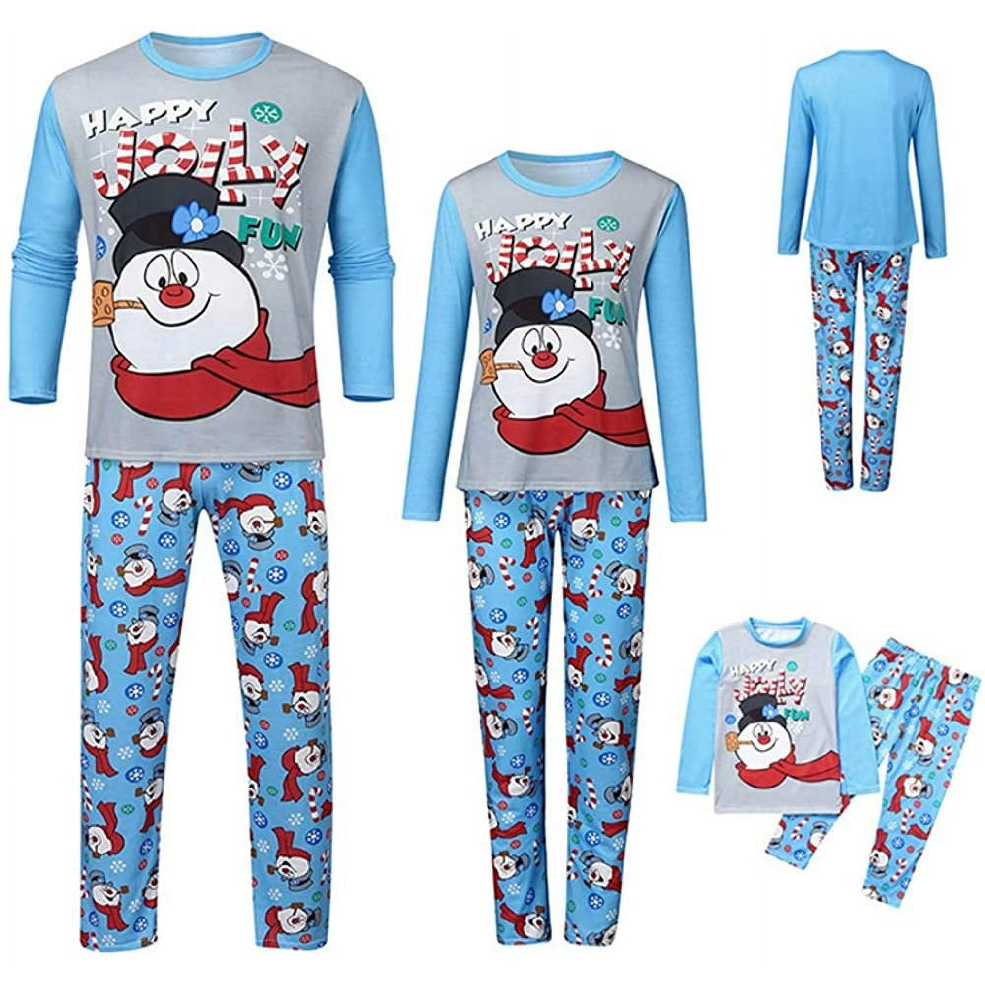 Family Christmas Pajamas Set Cute Snowman Sleepwear Walmart