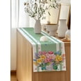 thumbnail image 5 of Table Runner 72 Inches Long for Kitchen Dining, Watercolor Floral Dresser Scarf Farmhouse, Dining Table Decorations for Wedding/Parties, Spring Flowers Butterflies Leaves Green 14 x 72 In, 5 of 8