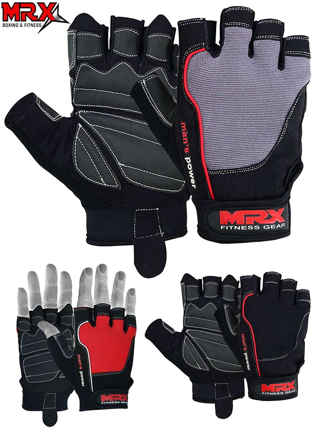 MRX Weightlifting Gloves for Men and Women Gym Workout Training Crossfit 