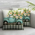 thumbnail image 3 of JRXY Spring Pillow Covers Daisy Floral Throw Pillow Covers Blue Car Gray and White Buffalo Decorative Cushion Cases Spring Home Decor for Couch Bed Holiday White, 3 of 5