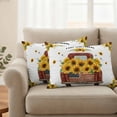 thumbnail image 2 of Farmhouse Sunflowers Pillow Covers 2 Pack Summer Yellow Floral Leaves Red Truck Pillowcase Waterproof Outdoor Throw Pillow Cover for Patio Balcony Rectangular Cushion 20”x12”, 2 of 9