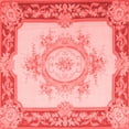 thumbnail image 1 of Ahgly Company Indoor Square Medallion Red French Area Rugs, 6' Square, 1 of 4