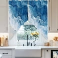 thumbnail image 4 of Abstract Waves Swag Valances for Windows 2 Pack Blue Ocean Spray Seaside Watercolor Swag Kitchen Curtains 36 Inches Long Rod Pocket Short Window Treatment for Kitchen Bathroom 36"x36", 4 of 8
