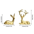 thumbnail image 3 of Gold Reindeer Figurines 2 Pcs - Small Golden Deer Statues for Home Decor, Handmade Metal Sculpture for Christmas Table, Living Room TV Cabinet Farmhouse Decor, 3 of 9