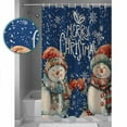 thumbnail image 3 of Small Stall Shower Curtain 36x72 Inch Narrow Half Size Blue Christmas Bath Curtains Bathroom Decor Xmas Snowman Snowflake Vintage Waterproof Fabric Shower Curtain Set with Hooks 36 Inch, 3 of 6
