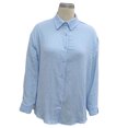 thumbnail image 1 of Blusa informal con botones, camisa de manga larga con botones y cuello vuelto de color liso, diseñada a medida, 1 of 2