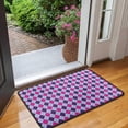 thumbnail image 2 of Pink Purple Checkered Pattern Door Rugs,Washable Non Slip Door Mats Indoor,Decorative Door Mats,Entry Mat Indoor for Entrance,Bedroom,Kitchen,Bathroom,30"x17", 2 of 6