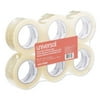 Universal Quiet Tape Box Sealing Tape, 48mm x 100m, 3" Core, Clear, 6/Pack -UNV73000