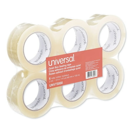 UPC 087547730003 product image for Universal Quiet Tape Box Sealing Tape  48mm x 100m  3  Core  Clear  6/Pack -UNV7 | upcitemdb.com