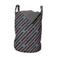 thumbnail image 1 of Geometric Laundry Bag, Diagonal Strips Lines and Rectangles Pastel Colored Labyrinth Theme Hipster Style, Basket with Handles Drawstring Closure for Laundromats, 13" x 19", Multicolor, by Ambesonne, 1 of 4