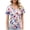 Multicolor ③, variant on qucoqpe Summer Tops for Women 2026 Fashion Floral Printed V Neck Pleated Short Sleeve Tee Casual Loose Pullover Blouses Shirts