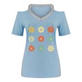 thumbnail image 5 of Ruimatai Women's V-Neck Sequin T-Shirt Casual Short Sleeve Blouse Sparkly Party Top Comfortable Stretch Fit Fashion Tee, 5 of 5