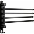 thumbnail image 1 of Stainless Steel Towel Rack with 4 Rotating Bars, 180° Rotation, Wall-Mounted for Bathroom Kitchen - Black, 1 of 5