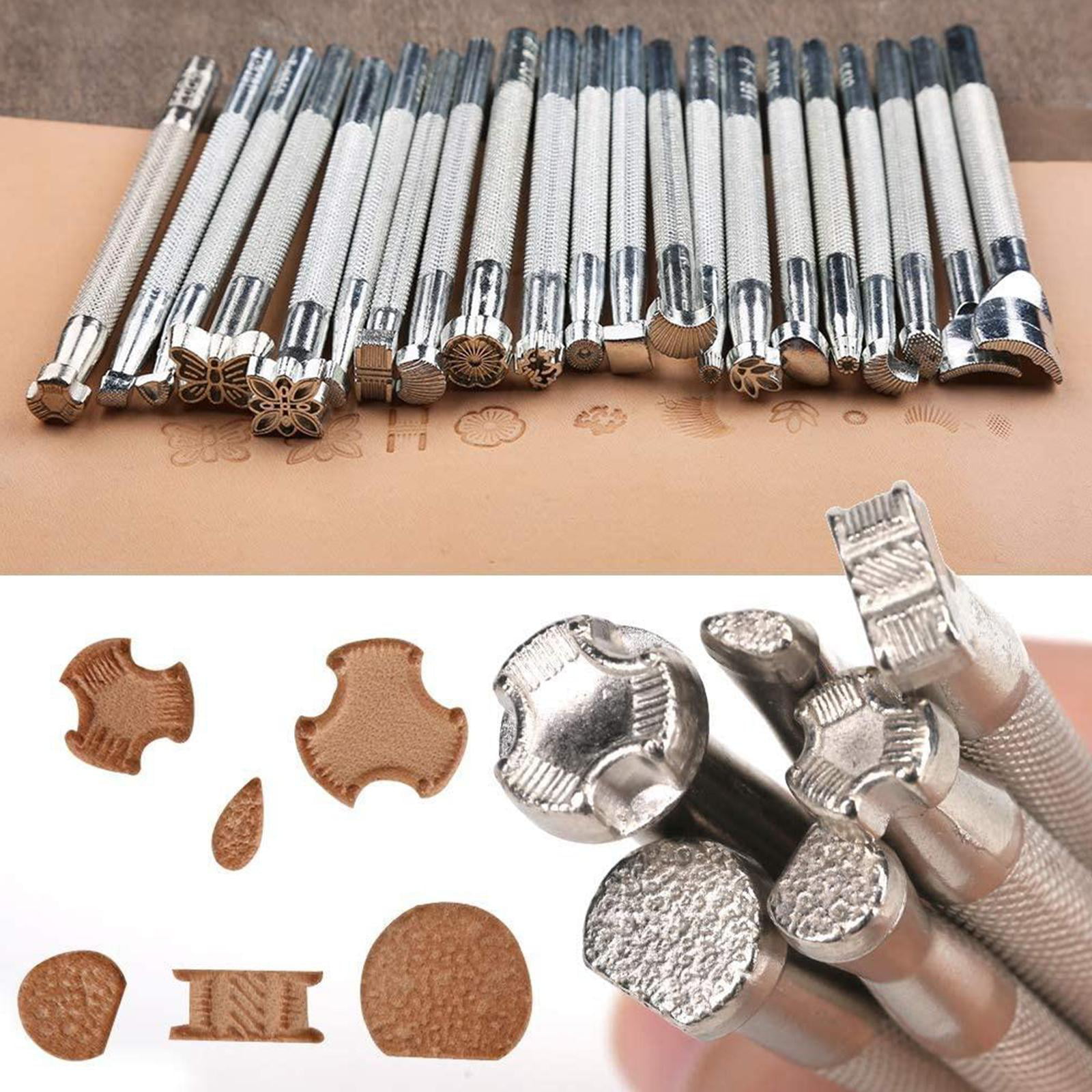 6 Pcs Leather Stamping Tools Sets, Different Shape Pressing Punch Sets,  Quality Carving Leather Craft Tools for DIY Beginners