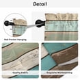 thumbnail image 5 of Farmhouse Teal Brown Tier Curtains, Vintage Ombre Wooden Light Filtering Kitchen Curtains, 2Pcs Rod Pocket Half Window Treatments Panels for Sink Cafe Cabinet Basement 27.5x45 Inches, 5 of 9