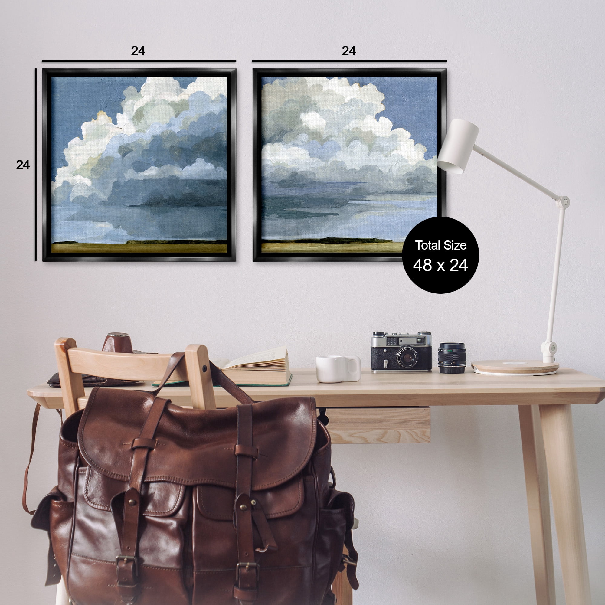Stupell Industries Sublime Outdoor Weather Landscape Landscape Painting Black Floater Framed Canvas Art Print Wall Art, 25 x 25, Set of 2