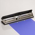 thumbnail image 2 of officemate adjustable 2-7 hole punch. includes 7 punch heads. punches 5-11 sheet capacity, black with chrome trim (90070), 2 of 3