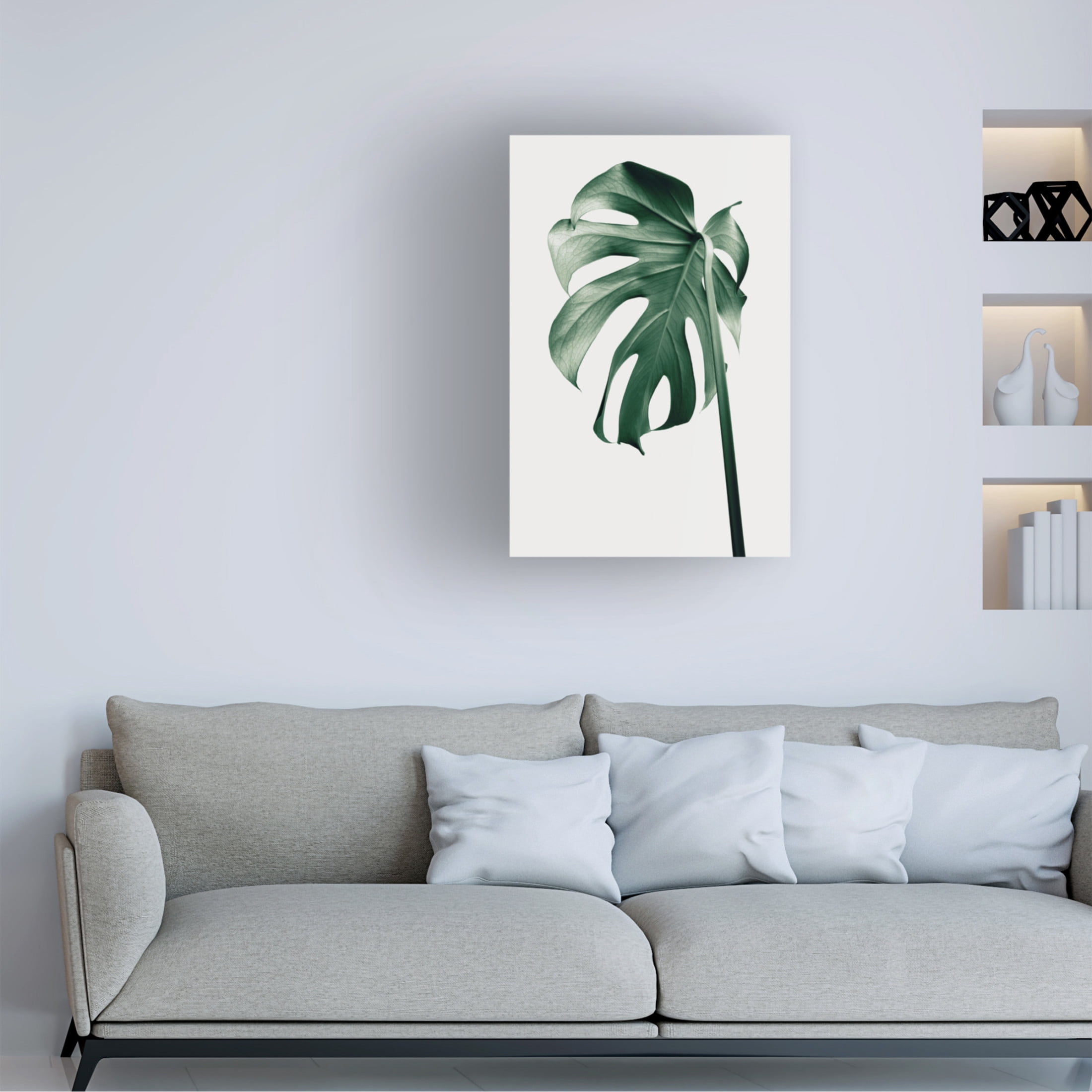 Canvas Wall Art - Pictufy Studio III 'Monstera Natural 44' Wall Art for Living Room, Bedroom, or Office Décor by Trademark Fine Art - 30 x 47 Inches