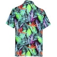 thumbnail image 2 of LA LEELA Men's Hawaiian Shirts Short Sleeve Button Down Shirt Men's Vacation Shirts Summer Beach Casual Aloha Shirts for Men Funny M Tropical Pinnate, Black, 2 of 7