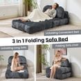 thumbnail image 3 of Centilab Folding Sofa Bed, Convertible Sleeper Chair with Pillow, Foldable Floor Sofa Couch, Portable Futon Mattress with Back Support for Living Room Bedroom Guest Room, Single Gray, 3 of 9