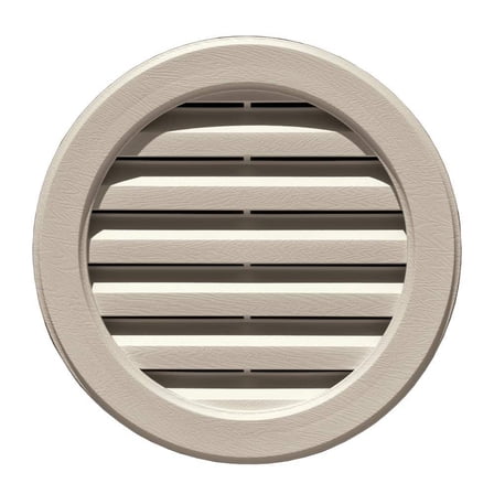 16 in. Round Gable Vent in Khaki (Overall 17 in. x 17 in. x 1.88 in.)