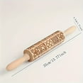 thumbnail image 3 of Embossed Rolling Pin, Window Pattern Textured Dough Rolling Pin for Fondant & Baking, Natural Wood Non-Stick Design, Easy to Clean Pastry Tool 14x2 inch, 3 of 9