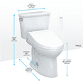 thumbnail image 2 of TOTO® Drake® Transitional WASHLET®+ Two-Piece Elongated 1.28 GPF TORNADO FLUSH® Toilet with C5 Bidet Seat, Cotton White - MW7863084CEG#01, 2 of 5