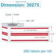 thumbnail image 2 of NineLeaf 6 Rolls Compatible for DYMO 30276 9/16 in x 3-7/16 in White w/Red Stripe 2 up File Folder Labels, 260 Labels Per Roll, 2 of 6