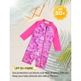 thumbnail image 6 of weVSwe Toddler Swimwear for Girls, 0-3 Years, UPF 50+ Sun Protection, Zipper Closure, Tropical Plant Print, Perfect for Swimming & Beach Activities, 6 of 7