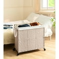 thumbnail image 2 of Laundry Hamper With Lid And Wheels - 160l Gray Basket For Clothes Storage Daily Needs, 2 of 7