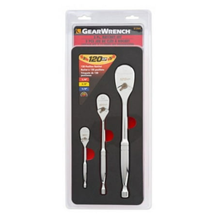 Gearwrench 81206P 3-Pc Full Polish Mixed Ratchet Set