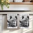 thumbnail image 7 of Grey Easter Kitchen Towels Set of 3, Spring Country Cute Bunny Plaid Checkered Absorbent Dish Towels for Kitchen, Microfiber Hand Towel, Quick Drying Tea Towel for Cleaning Decorative Dishcloths, 7 of 7
