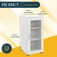 thumbnail image 3 of Kings Brand Furniture Wood Curio Accent Cabinet with Frosted Glass Door, 3 Inner Shelves, White, 3 of 8