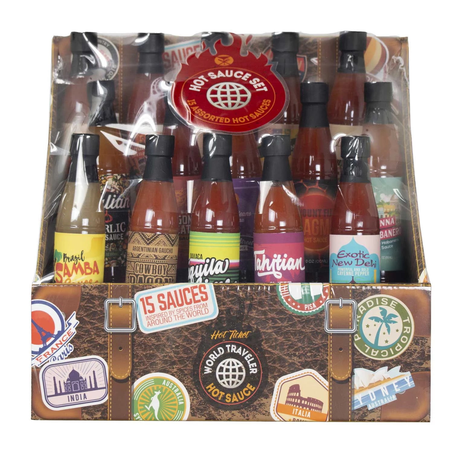 World Traveler Hot Sauce Set, 15 Count