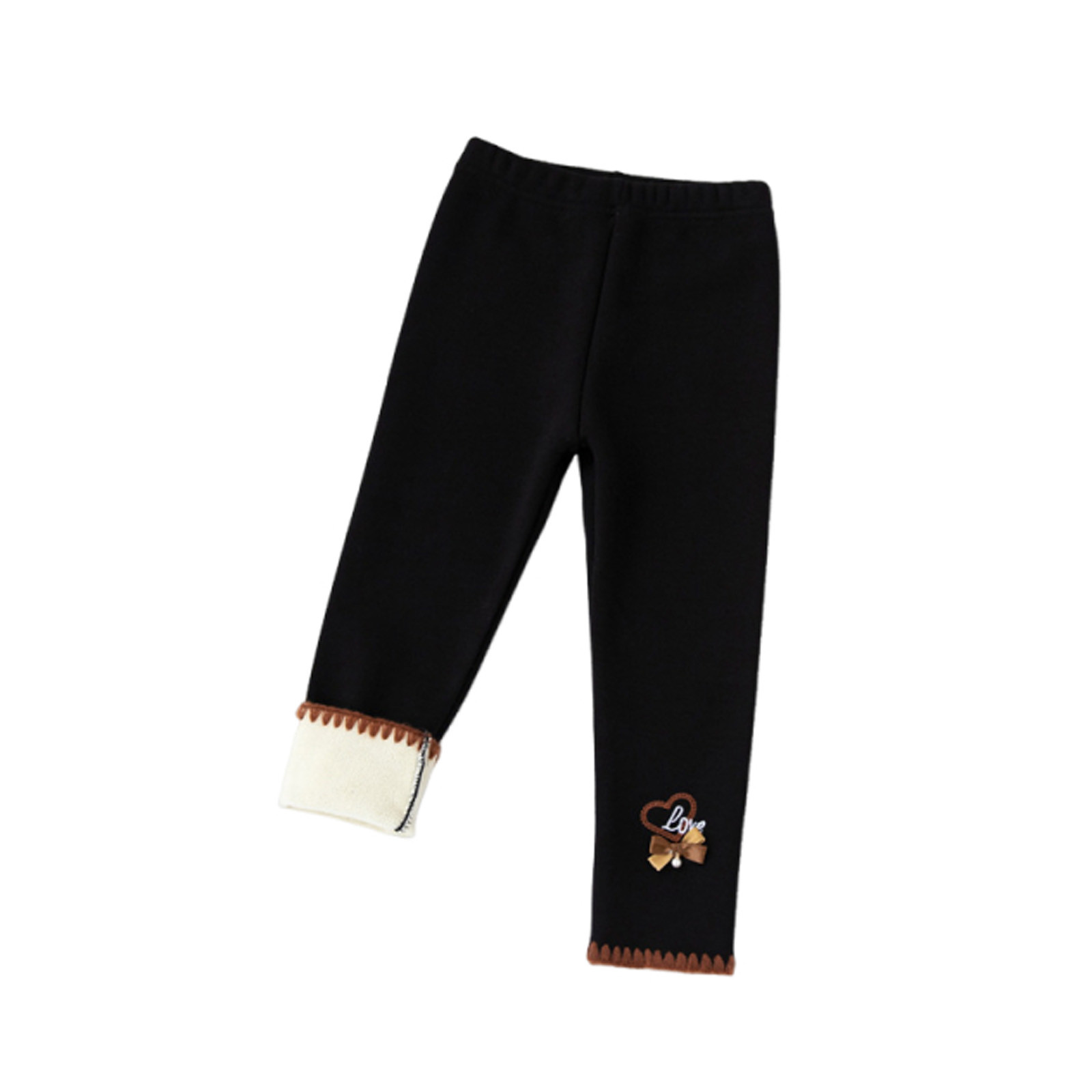 Leggings Fille Doublés Polaire - Pantalon Hiver Chaud Extensible Pour Enfant - Taille élastique