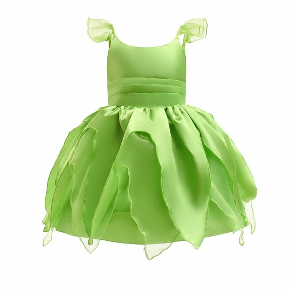 KAWELL Princess Green Costume for Girls Halloween Dress up Birthday Party Outfit
