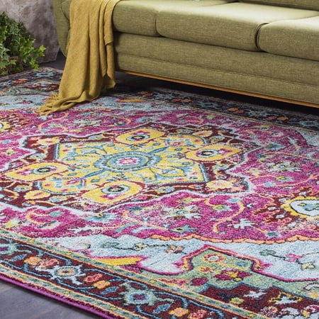 bloomsbury market annabella vintage distressed pink area rug