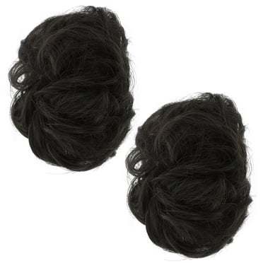 WHAMVOX Black Hair Bun Extensions for Women Made of High Temperature for Decoration and Various Occasions 2 Pieces