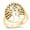 Yellow Gold-Tone, variant on Sterling Silver Giant Tree of Life Ring Size 10