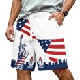 thumbnail image 2 of JULMCOMO 4th of July Men's Shorts Drawstring Patriotic Loose Stars Stripes Summer Shorts for 1776 with Pockets Pink 2XL, 2 of 6