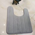 thumbnail image 4 of U-shaped Toilet Mat Water Absrobent Non-slip Elastic Skin-friendly Bathroom Rug Pad Bath Rug Showering Protection Household Home Silver Gray 40*60cm, 4 of 7