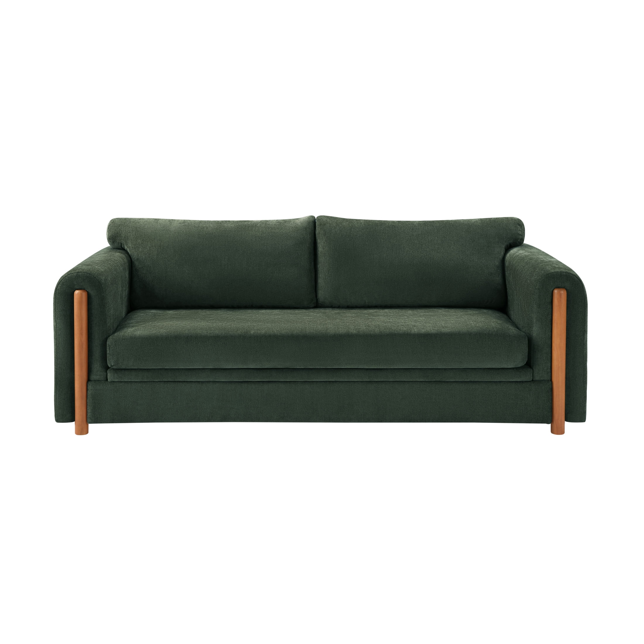 Christopher Knight Home Modern 3-seater Chenille Upholstered Sofa, Curved Arm Accent Couch, Green